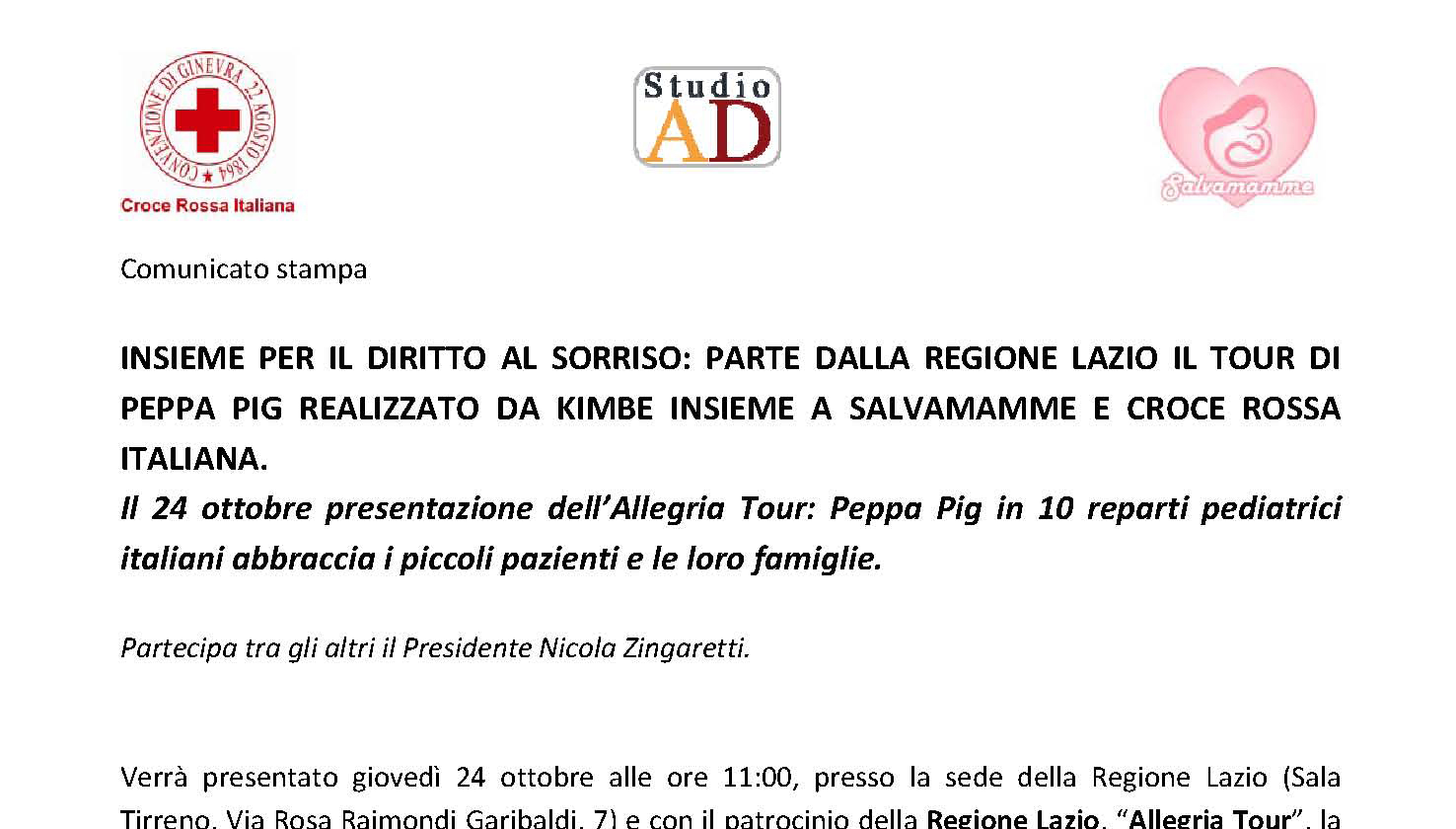 24 Ottobre 2013: parte l'Allegria Tour