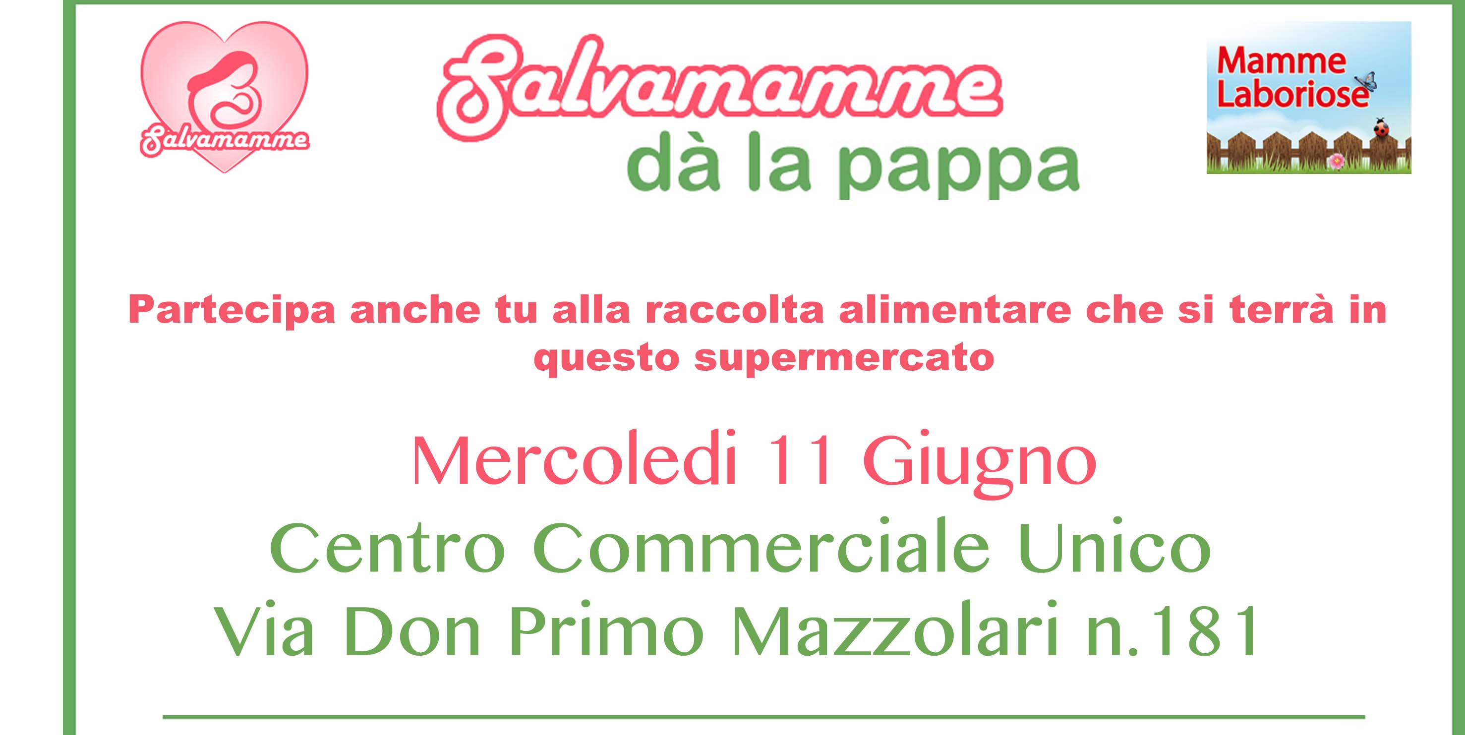 Mer 11 giugno: Salvamamme dà la pappa