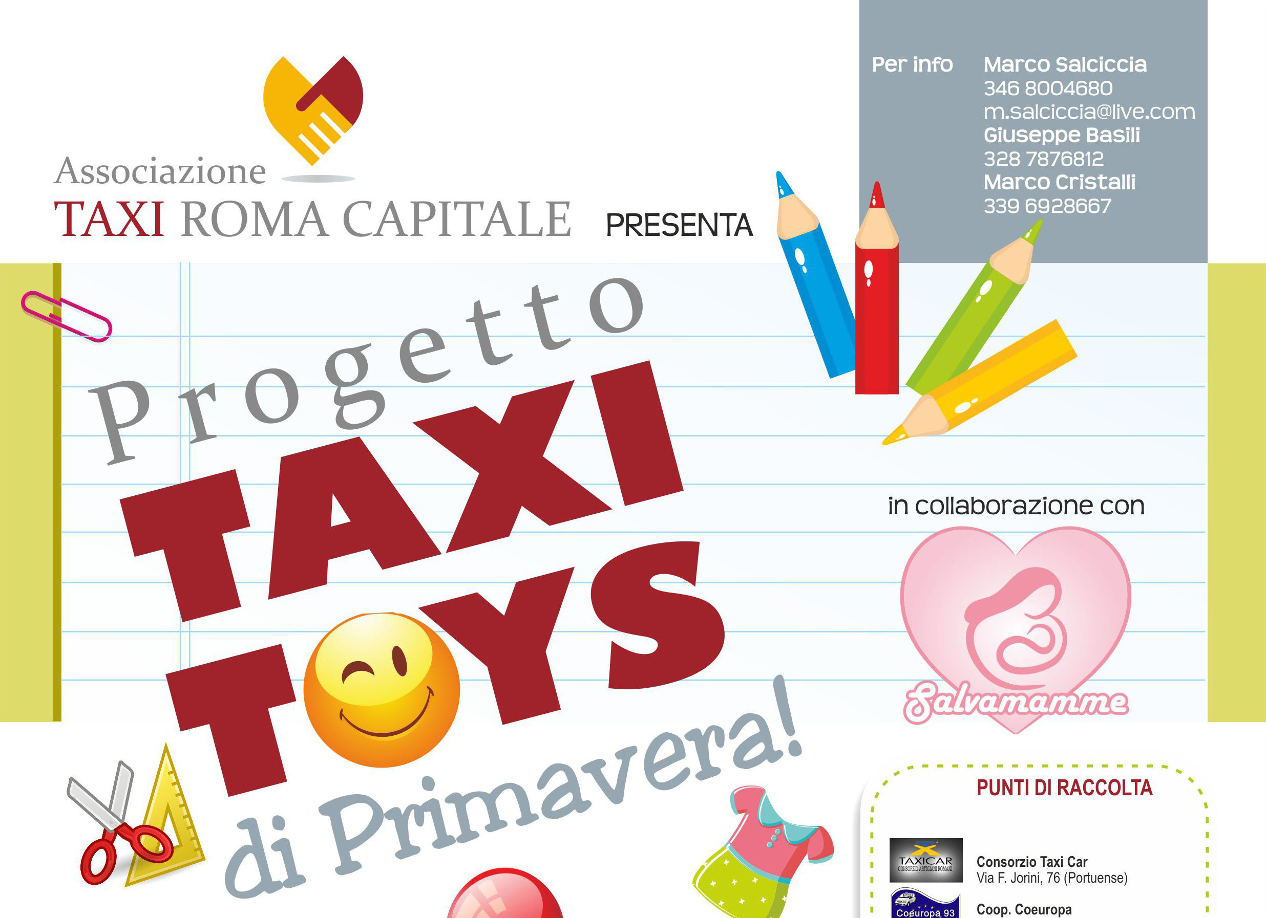 Iniziativa Taxi Toys per Salvamamme